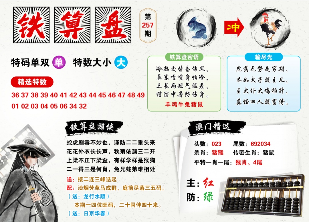 2026257铁算盘预测