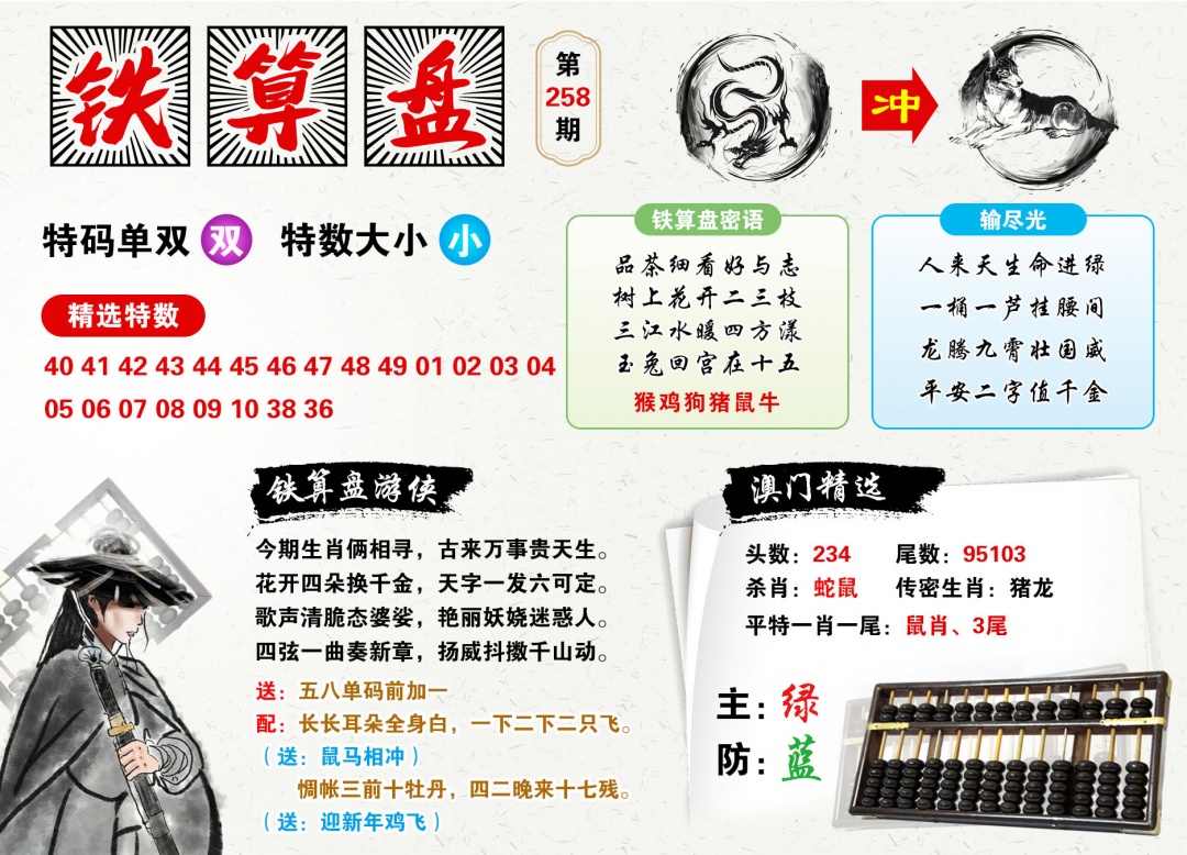 2026258铁算盘预测