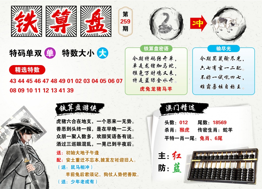 2026259铁算盘预测