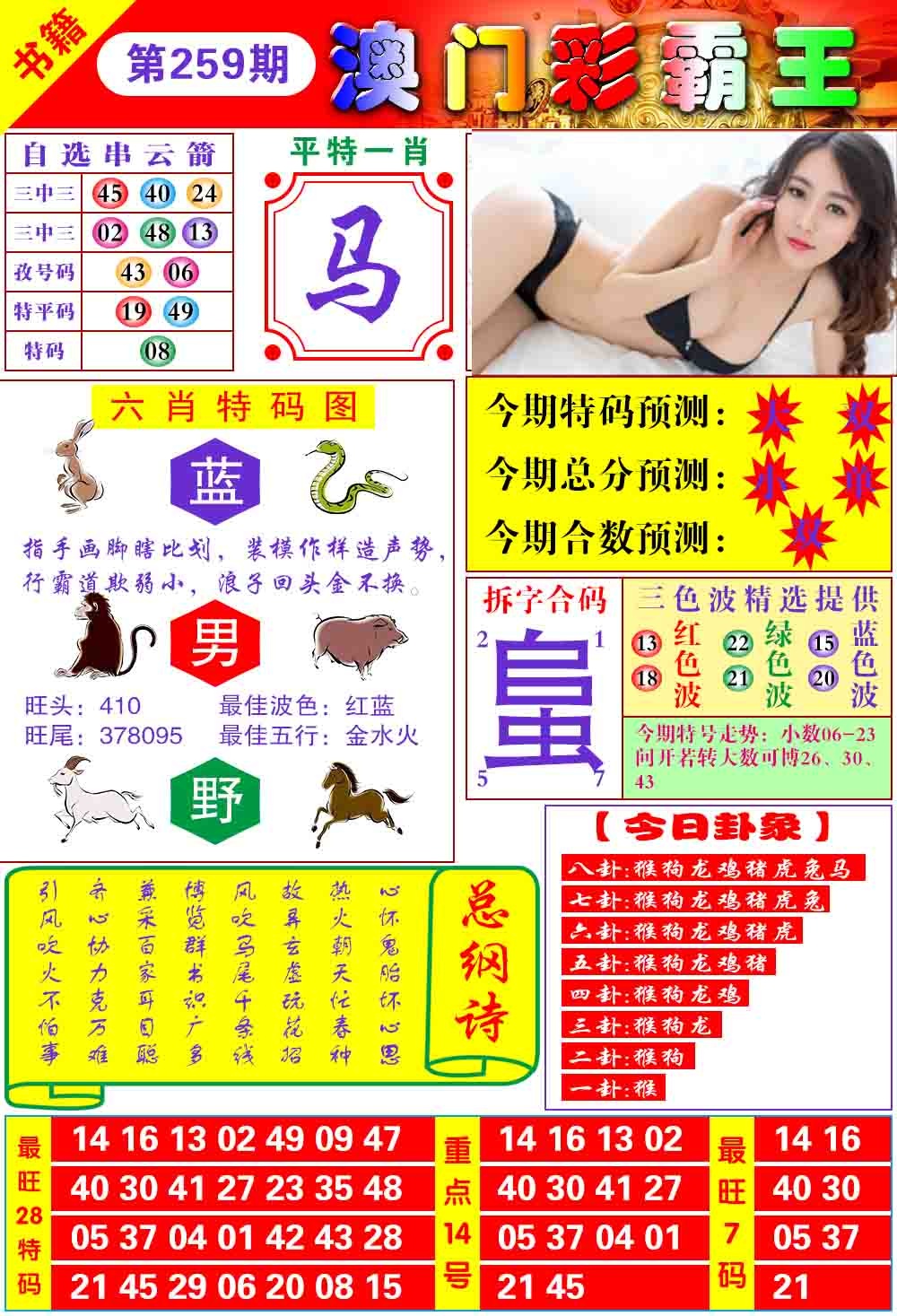 2026259期彩霸王六肖预测